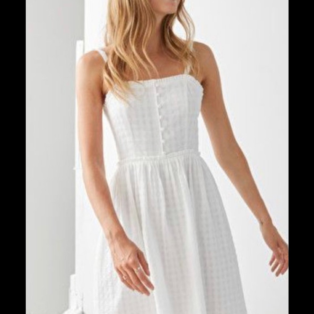 & Other Stories White Smocked Dress Size 12